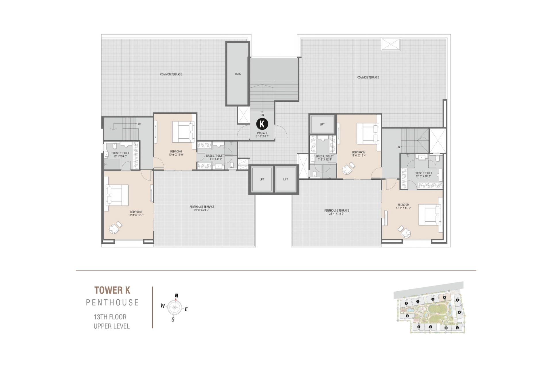 Tower K | Penthouse 13th Floor Upper Level