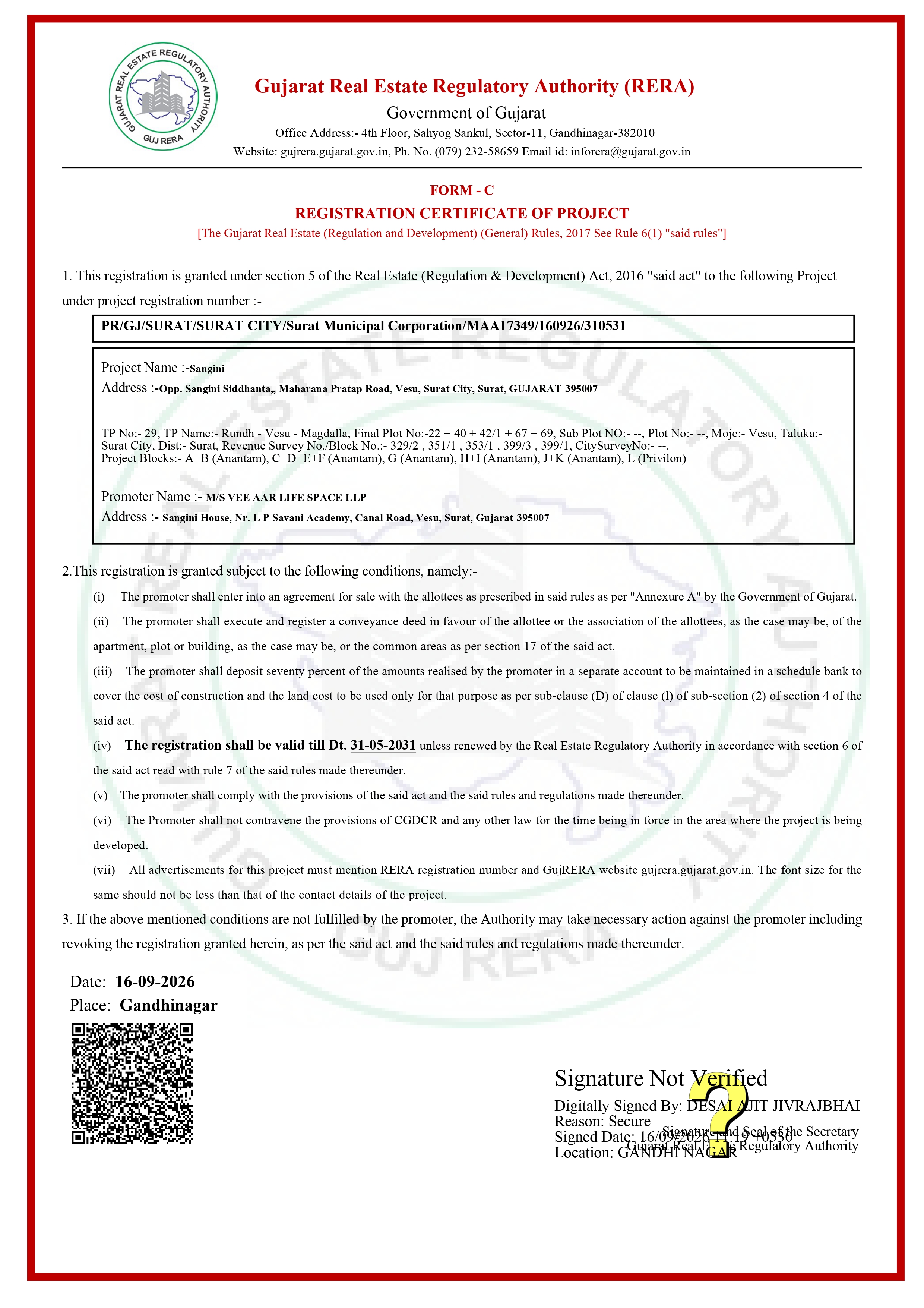 Rera Certificate