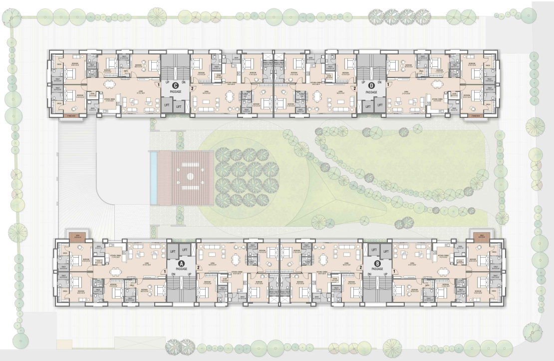 4th, 6th, 8th Floor Plan