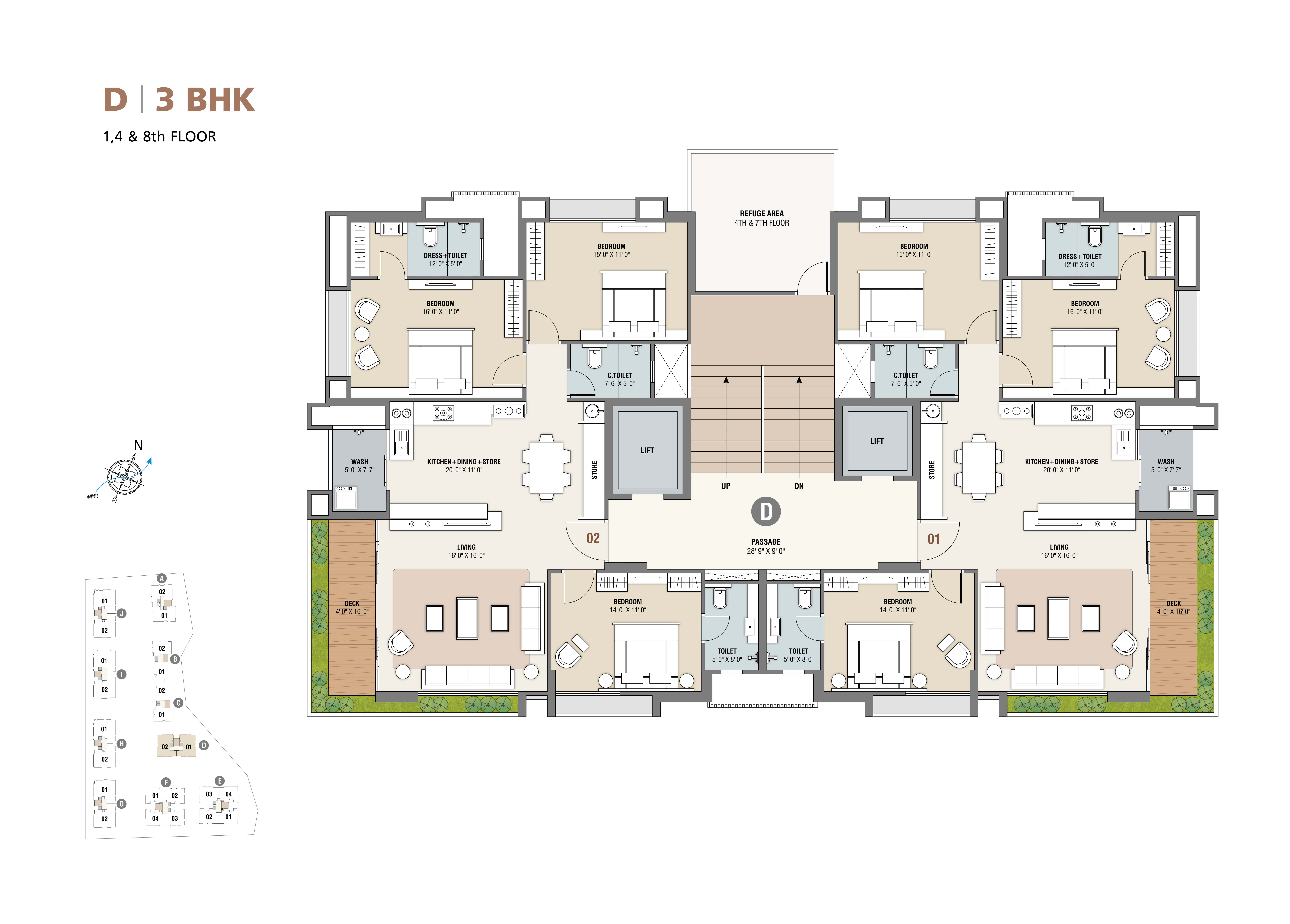 4 BHK Flats/Apartments