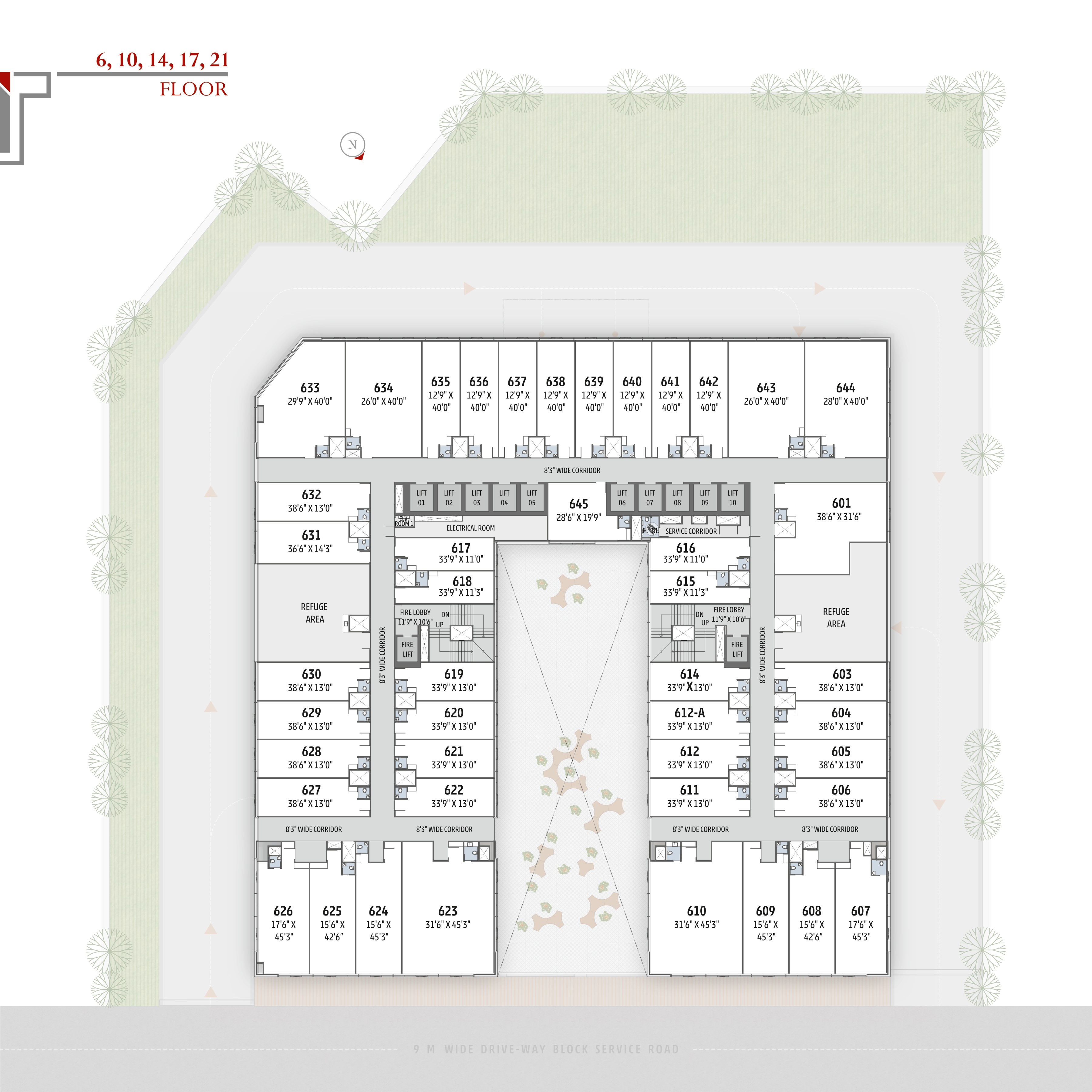 6 to 21 Floor Plan