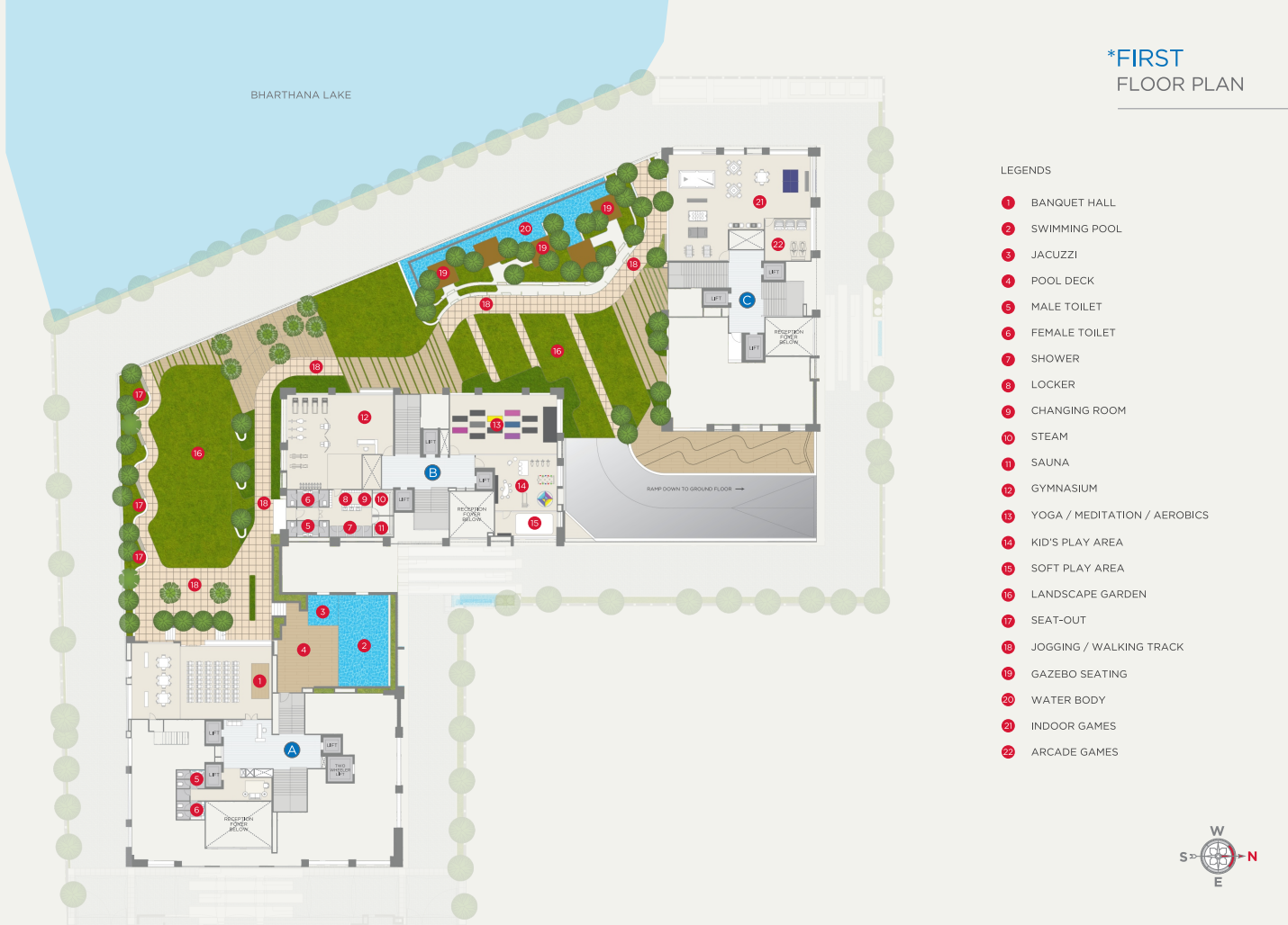 3 & 4 BHK First Floor Plan