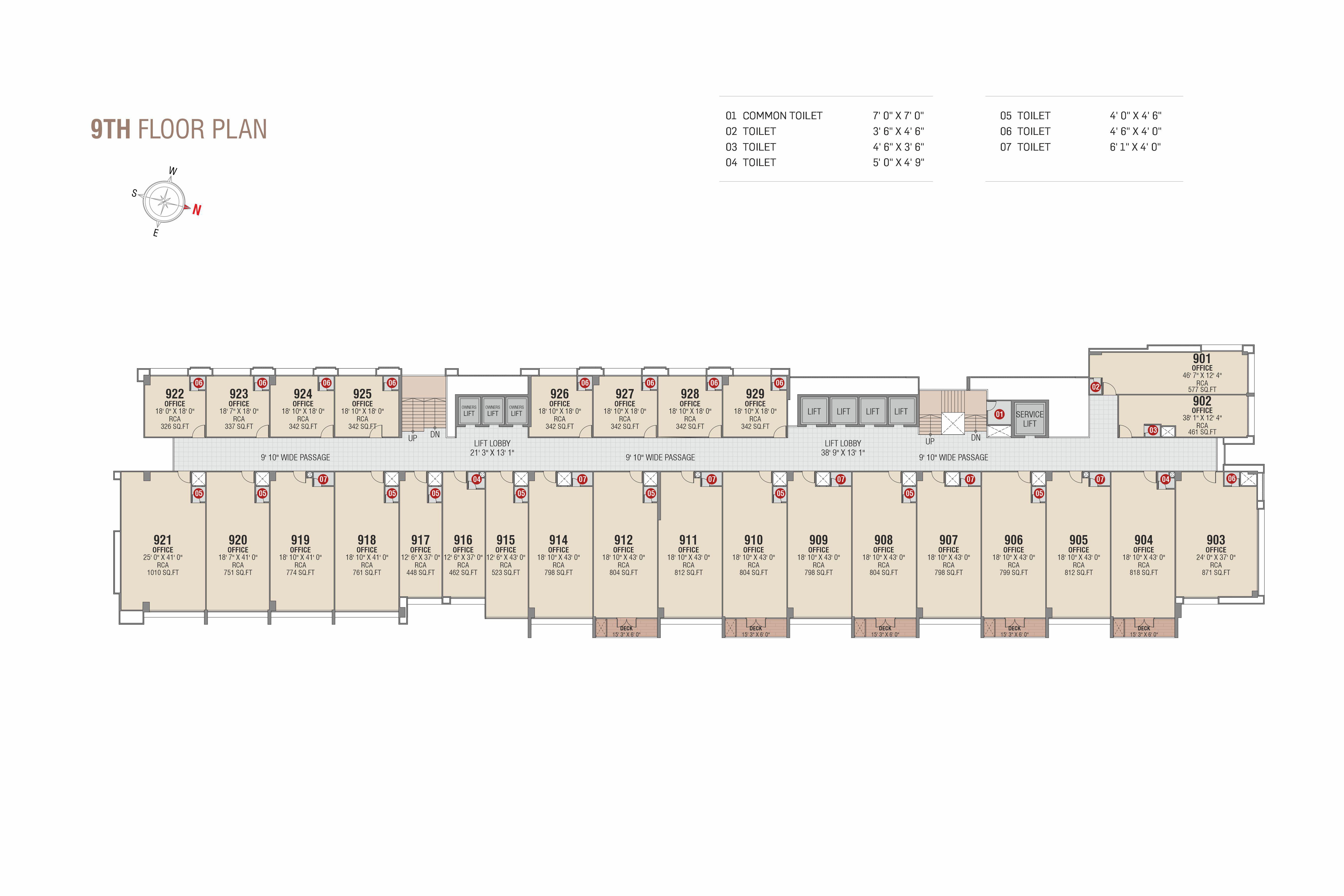 9th Floor Plan 